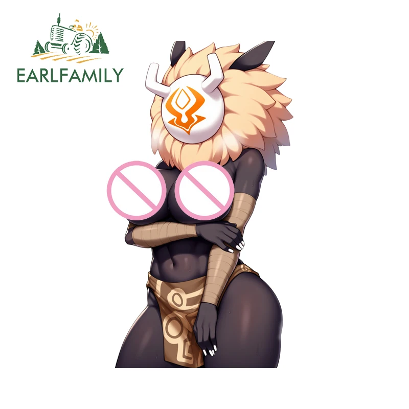 

EARLFAMILY Black Skin Mask Girl Car Stickers Tribe Loli Sexy Skateboard Vinyl JDM ATV Decal Hentai Occlusion Scratch Car Styling