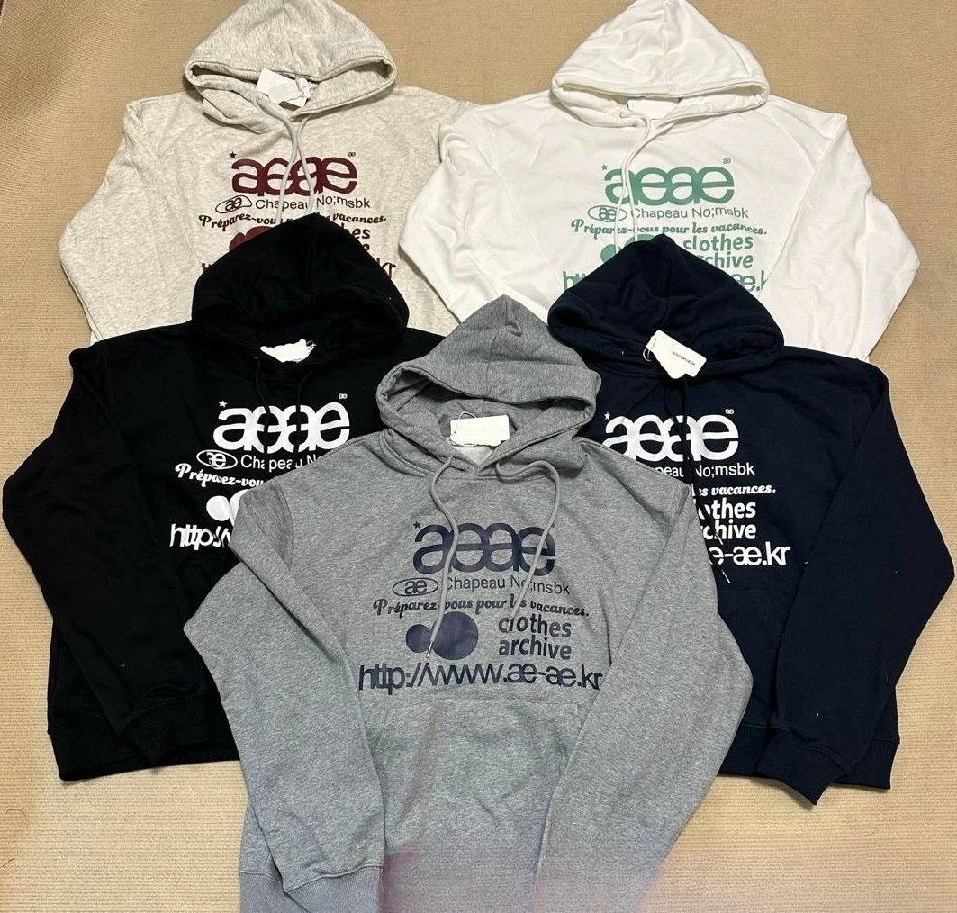 

Korean Letter Ae Print Pullover Sweatshirt Autumn Winter Casual Loose All Match Cotton Hoodies High Quality Designer Sweatshirts