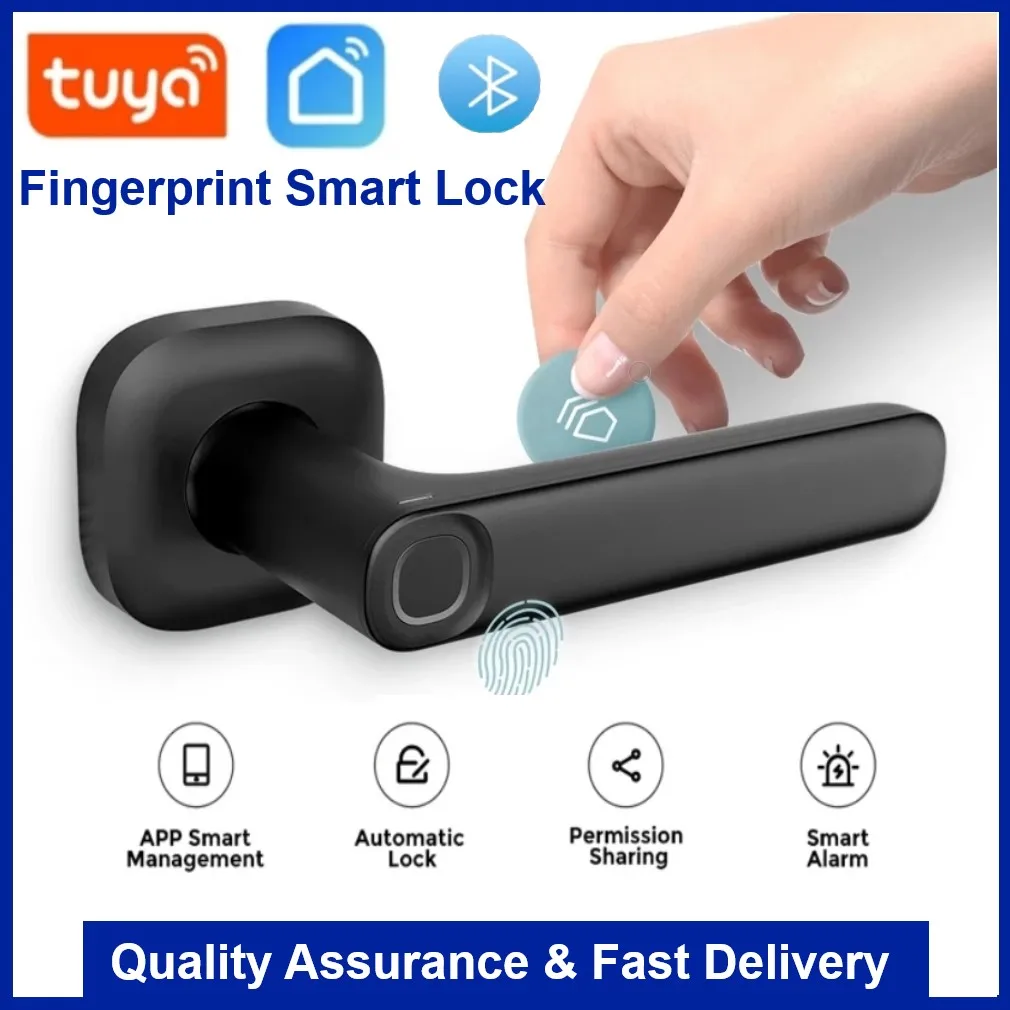 

R2 Smart Door Lock Fingerprint Lock Fingerprint/NEC Card/Phone APP With Latch Electronic Lock Support Tuya/Alexa/Google Home