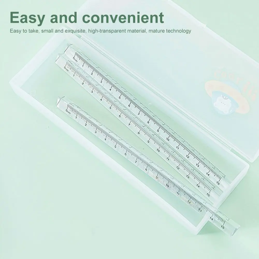 Clear Plastic Triangular Ruler Transparent 3-Sided Scale Measuring Tool 15/20cm Straight Ruler Students