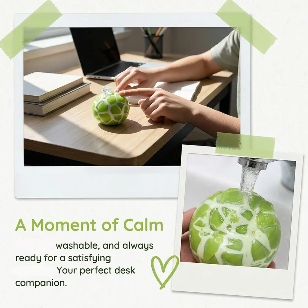 Matcha Mint Chocolate Handmade Ball Anti Stress Sensory Fidget Toy Cracking Wax Ball Soft Decompression Toys view 5
