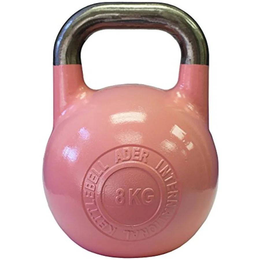 Ader Pro-Grade Int'l Kettlebell 8kg 12kg 16kg 20kg 24kg 28kg 32kg Steel Black Durable for Strength Training