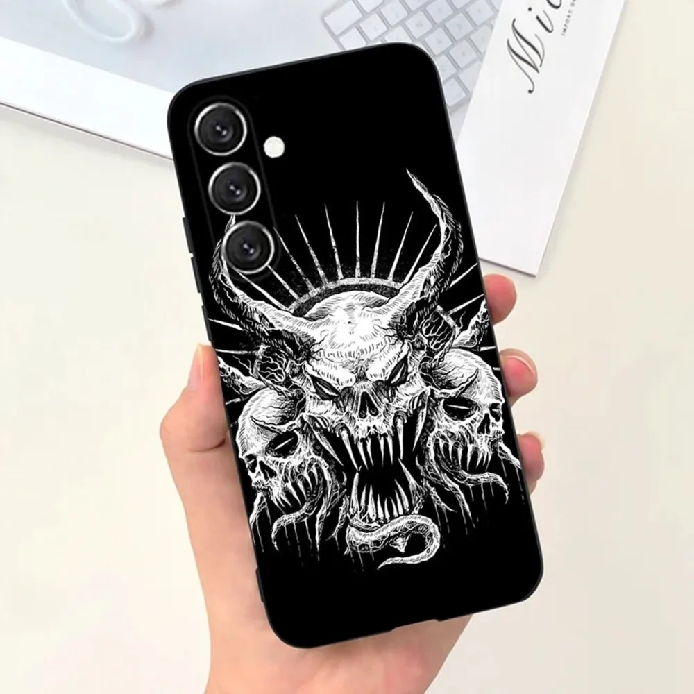 Satanic Scary Skull  Phone Case For Samsung S21,S22 Ultra,S20,S30 plus,S22 plus,S23,S30 ultra 5G Silicone Cover