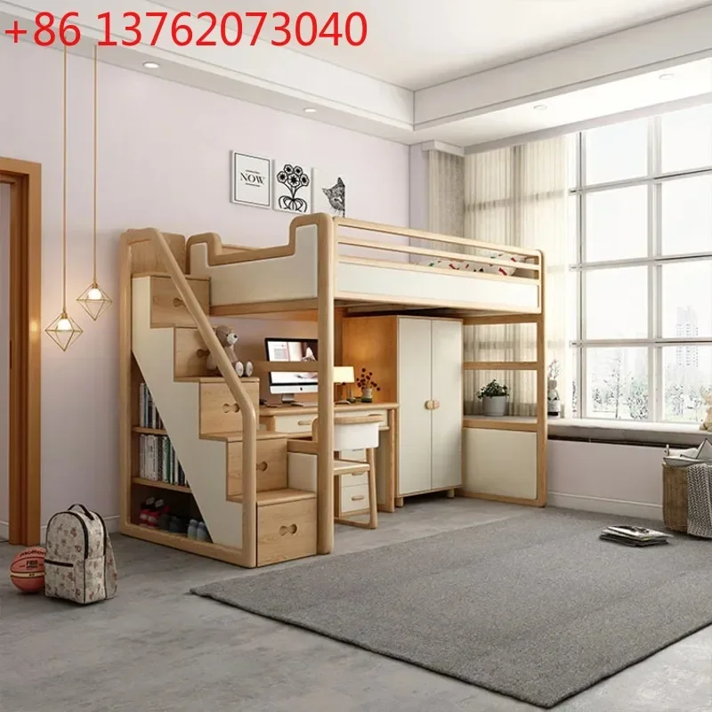 Hot Selling Full Size Children's Loft Bunk Bed Bedroom Furniture With Desk