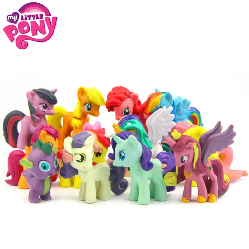 My Little Pony Cartoon Figuras de Ação Anime para Crianças, Twilight Sparkle, Boneca Modelo, Decoração do Quarto, Presente de Aniversário, Conjunto