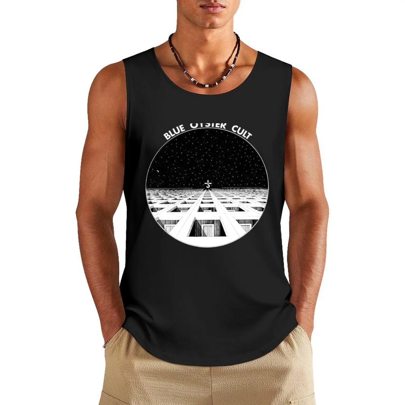 

Blue YSTER Cult T Shirt Tank Top t-shirt Men's male top clothes for men