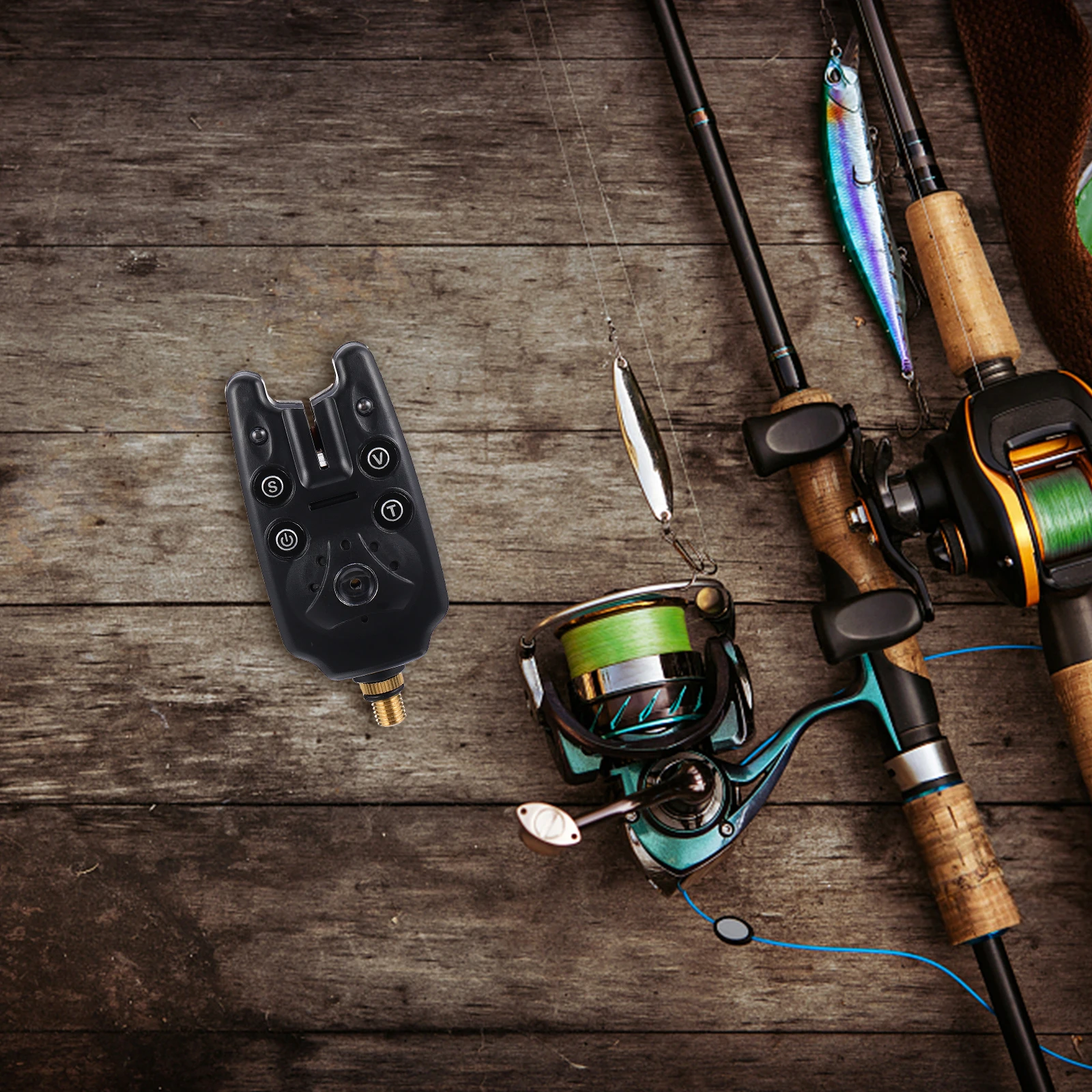 

Water Resistant Electronic Fishing Alarm with Dual Sound and Light Notification for Nighttime Fishing Bite Detection