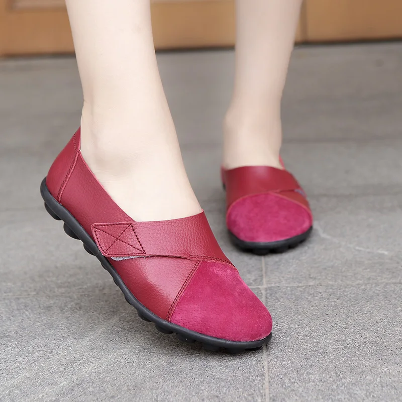 Spring Flat Bottomed Women's Versatile Single Shoe with Suede Soft Sole for Comfortable Hiking Loafers Casual Women's Shoes