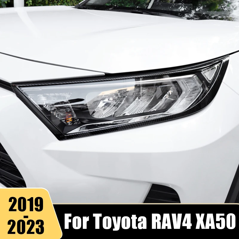 

For Toyota RAV4 XA50 2019 2020 2021 2022 2023 RAV 4 Hybrid ABS Front Head Light Headlight Lamp Cover Trim Molding Frame Stickers