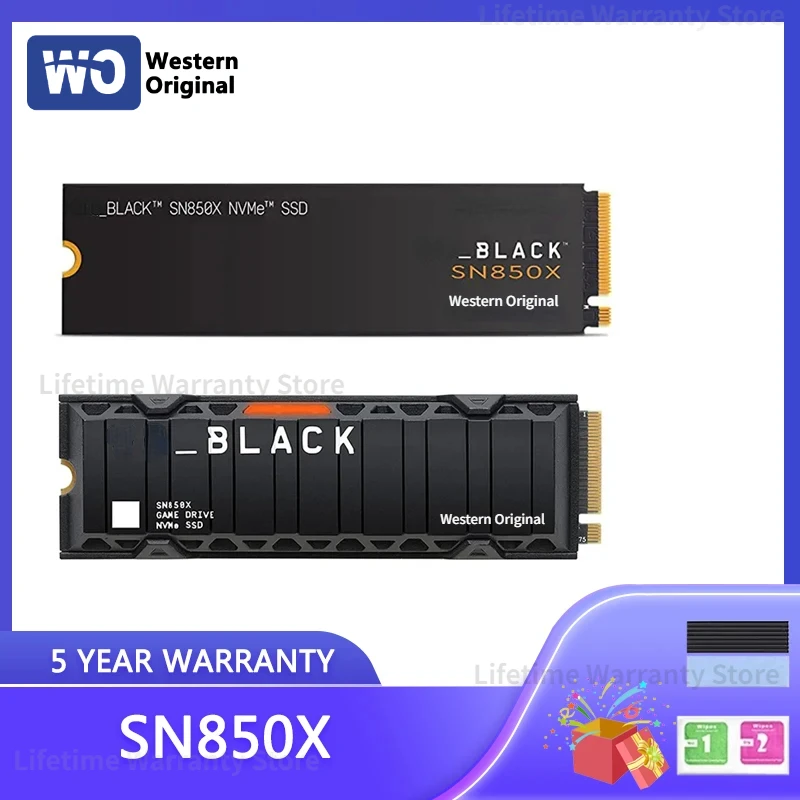 

PS5 2024 SN850X 1TB 2TB 4TB SSD NVMe Internal Gaming Solid State Drive with Heatsink Works with Playstation 5 Gen4 PCIe M.2 2280