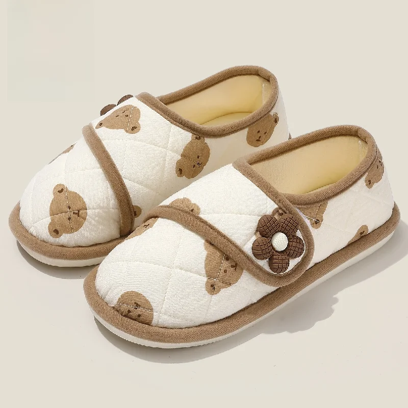 

Kids' Slippers House Shoes ​Printed Slippers With Heel Cover Spring Shoes For Girls Velcro Anti-slip Blue Pruple Shoes Size36-41