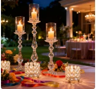 50pcs)Gold Crystal Tea Light Candle Holders Decor, Votive Candle Stand for Table Centerpiece, Home Decor, Thanksgiving, Holiday