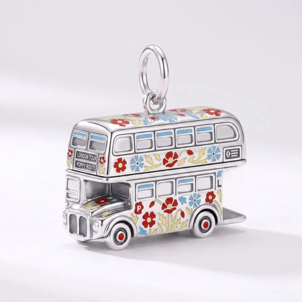 Cute Stainless Steel Cartoon Pendants Miniture British Theme Jewelry Making Charms London Theme Enamel Material DIY Charm Women