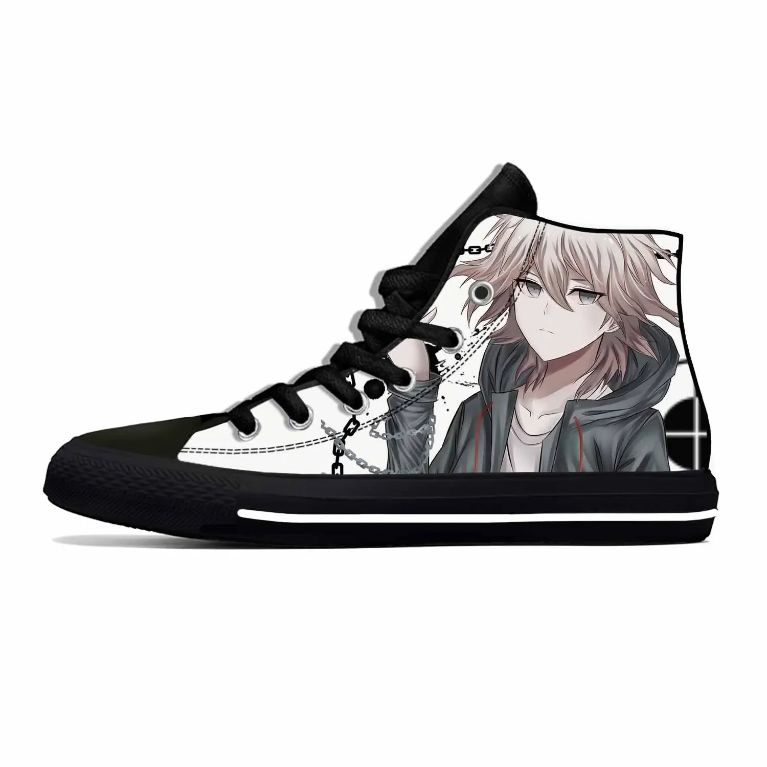 

Hot Summer Anime Cartoon Game Danganronpa Komaeda Nagito Casual Cloth Shoes High Top Men Women Sneakers High Help Board Shoes