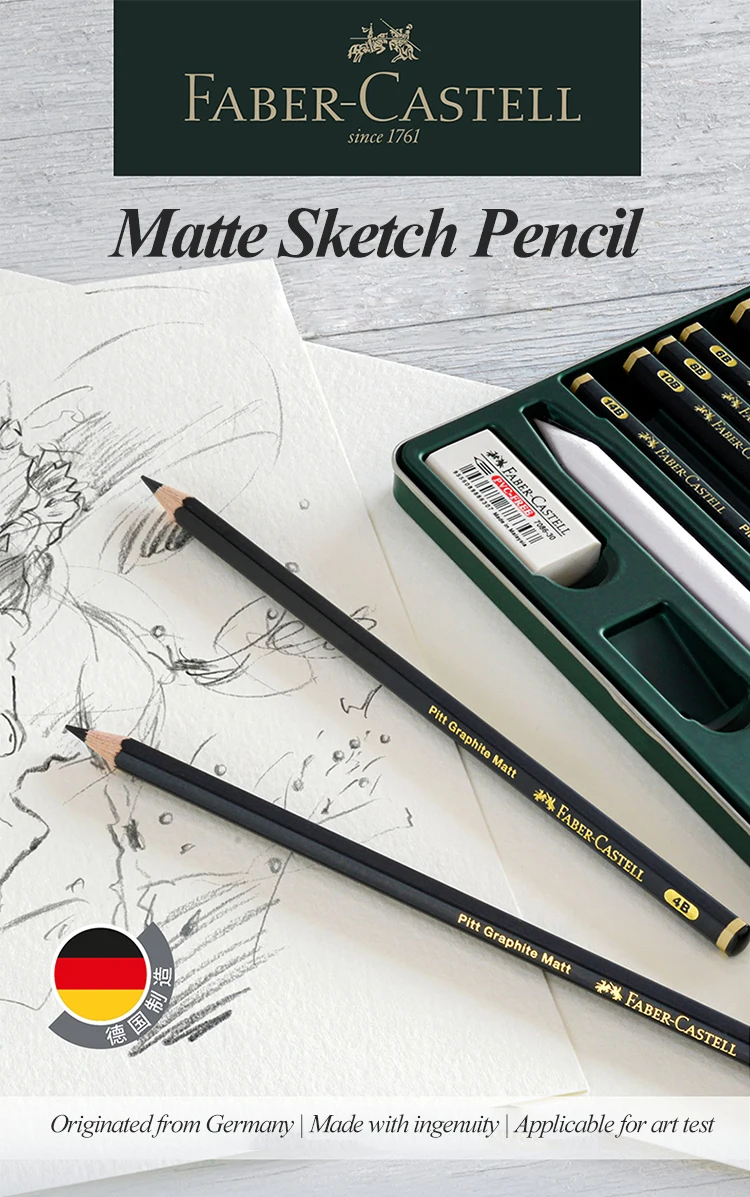 Faber-Castell Matte Sketch Pencil Painting Art Graphite Pencils Shading Writing Sketch Drawing Design Art Supplies 8/12pcs Set – Detail 5