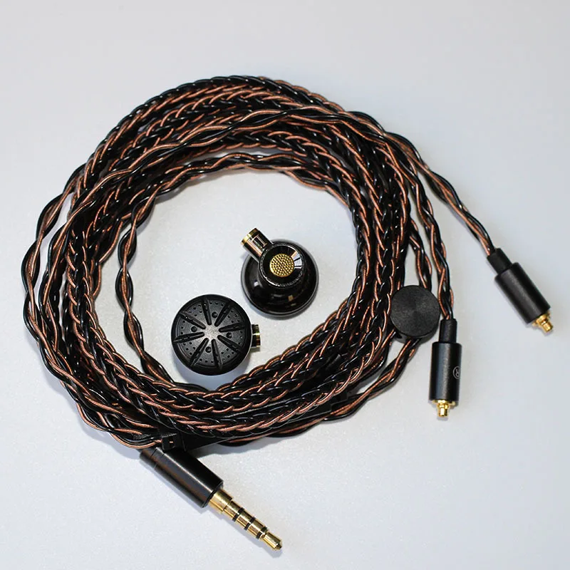 DIY MX500 headset flat head mmcx plug-in 8-strand wire metal shell in-ear ear shell fever headset