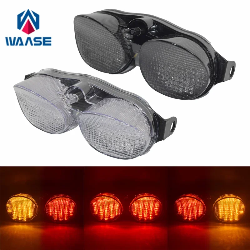 waase For Yamaha YZF R6 2001 2002 E-Mark Tail Light Brake Turn Signals Integrated LED Light