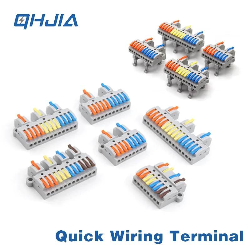 Push-in Wire Connector Universal Quick Conductor Splitter LED Cable Terminal Blocks Rail Mountable Electrical Junction Box