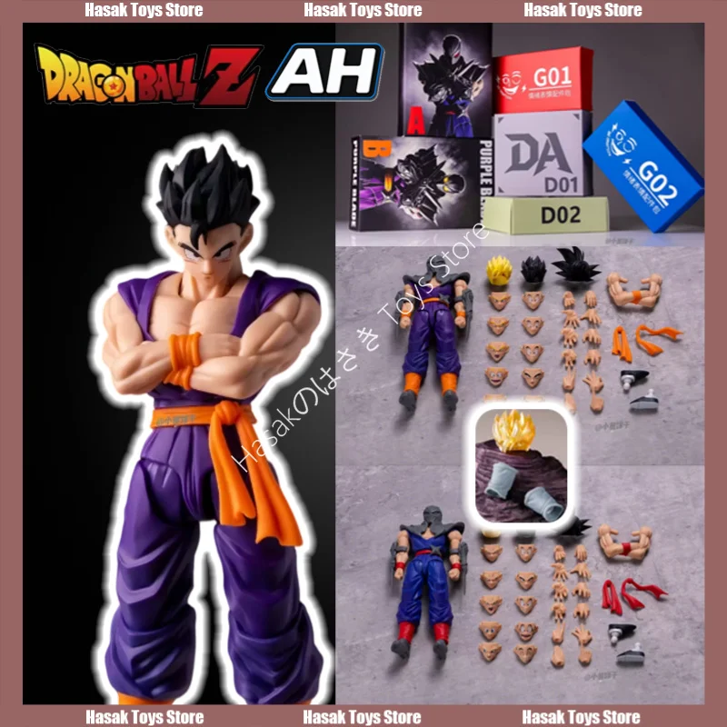 In Stock New Hm New Release Dragon Ball Gohan Purple Blade Training Outfit Ninja PoseableFigure Collectible Gift in Stock
