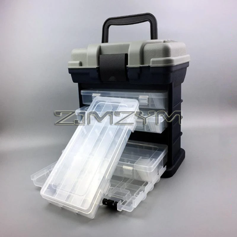 27x17x26cm 4-layer Multifunctional Fishing Gear and Bait Storage Tool Box Accessories Fishing Tackle Fishing Equipment