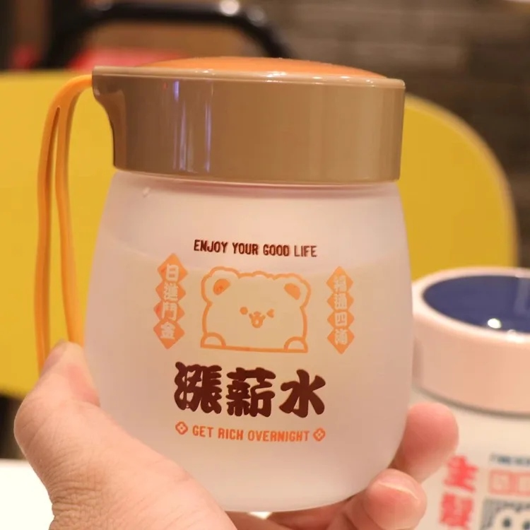 

Модная стеклянная кружка для женщин, матовая, портативная, термостойкая, милая, с широким горлышком, для студентов, с ручкой, с возможностью нанесения принта