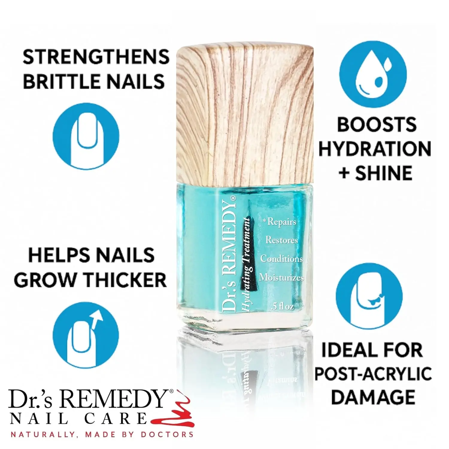 مجموعة معالجة تقوية الأظافر العضوية مكونة من 3 قطع مع زيت البشرة، وغير سامة وجميعها طبيعية للأظافر الصحية