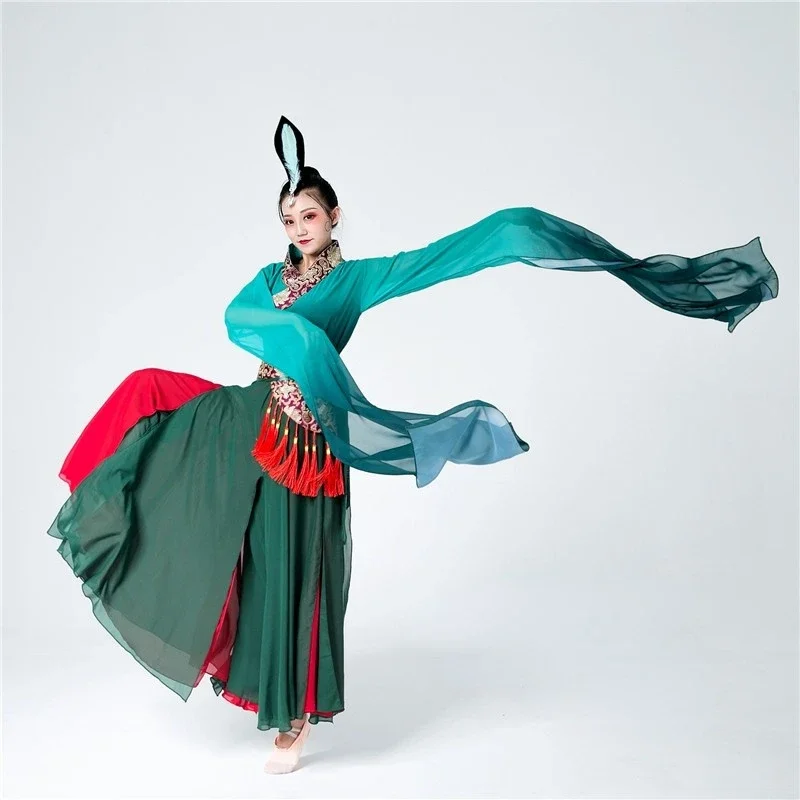 Traditional Chinese Folk Dance Costume Female Yangko Dance Wear Adult Elegant Embroidery Fan Dance Performance Practice Clothes