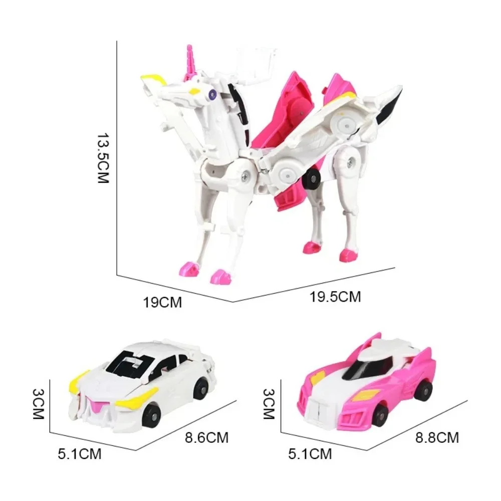 Creative Car Transforms Into Unicorn Toy New Plastic Winged Pegasus Car Model Inertial Sliding Racing Car Impact Deformed Toy