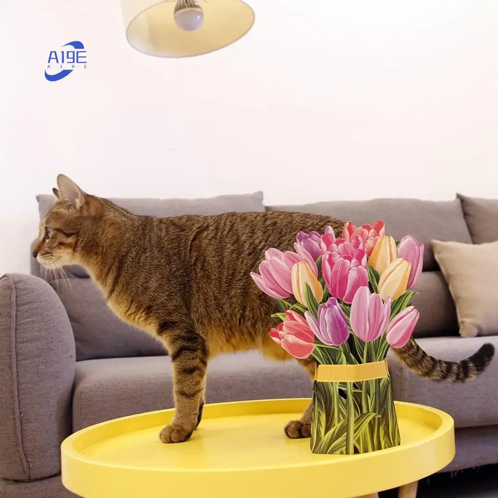 

A19E-Paper-Up открытки, букет цветов тюльпанов 3D-Поздравительные открытки для мамы, Дня матери, поздравительные открытки на все случаи жизни