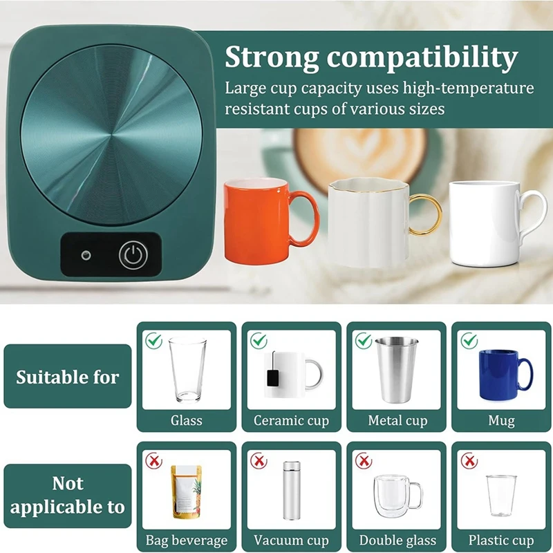 Abgr-porta-copos de café mais quente mesa de café mais quente termostática xícara de café aquece rapidamente e uniformemente plugue dos eua