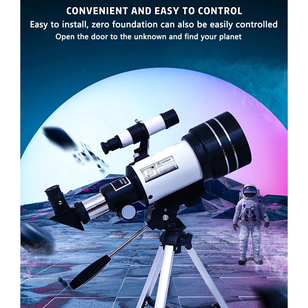 تلسكوب فلكي احترافي F30070 أحادي العين 150 مرة تكبير عالي الدقة للرؤية الليلية رؤية القمر ستار مراقبة النجوم تلسكوب خارجي