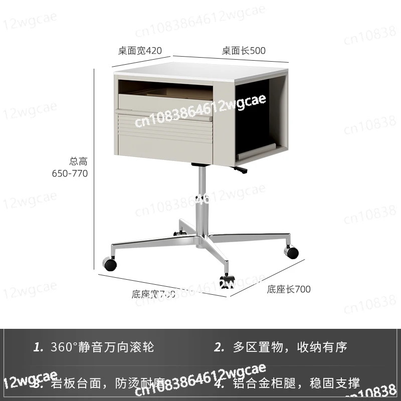 

Modern simple lifting rotating bedside table mobile rock slab coffee table vinyl record projector rack sofa side table