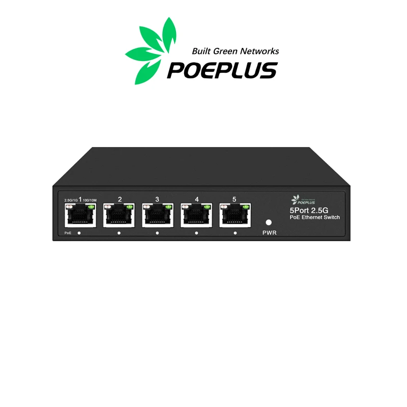 Lite-smart 5 or 8 Port  2.5Gbe PoE Or RJ45  L2 exchanging Web Managed Switch