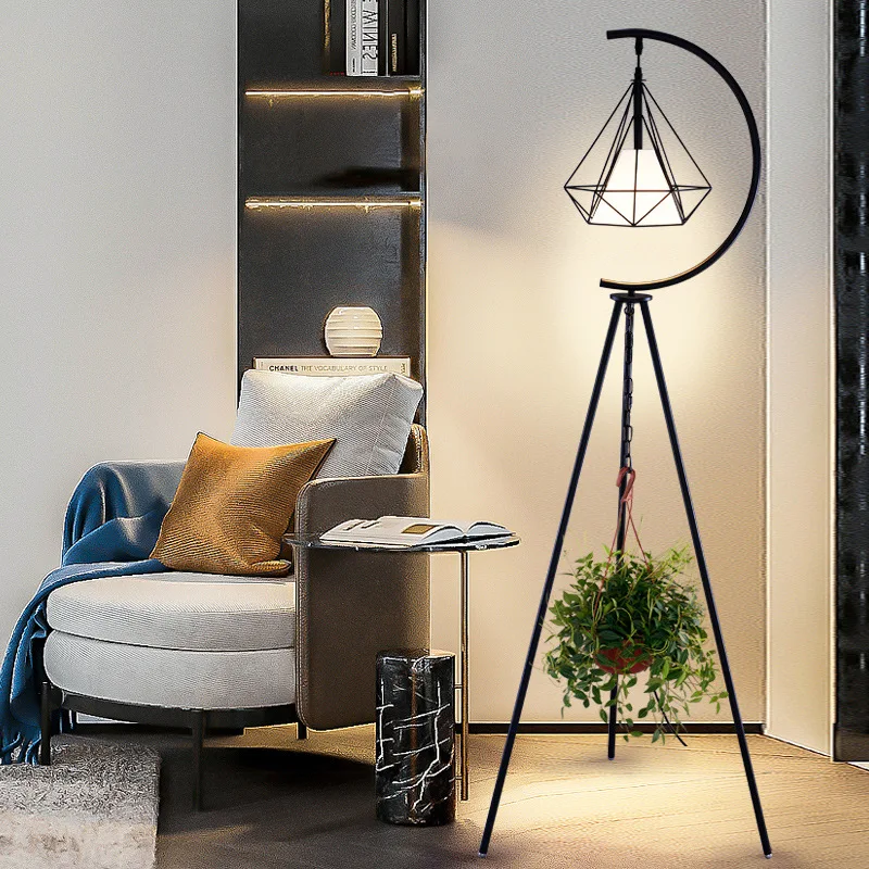 

Nordic Diamond Floor Lamp Modern Simple Bedroom Art Iron Floor Lights Living Room Sofa Standing Lamp Home Decor Led Lighting