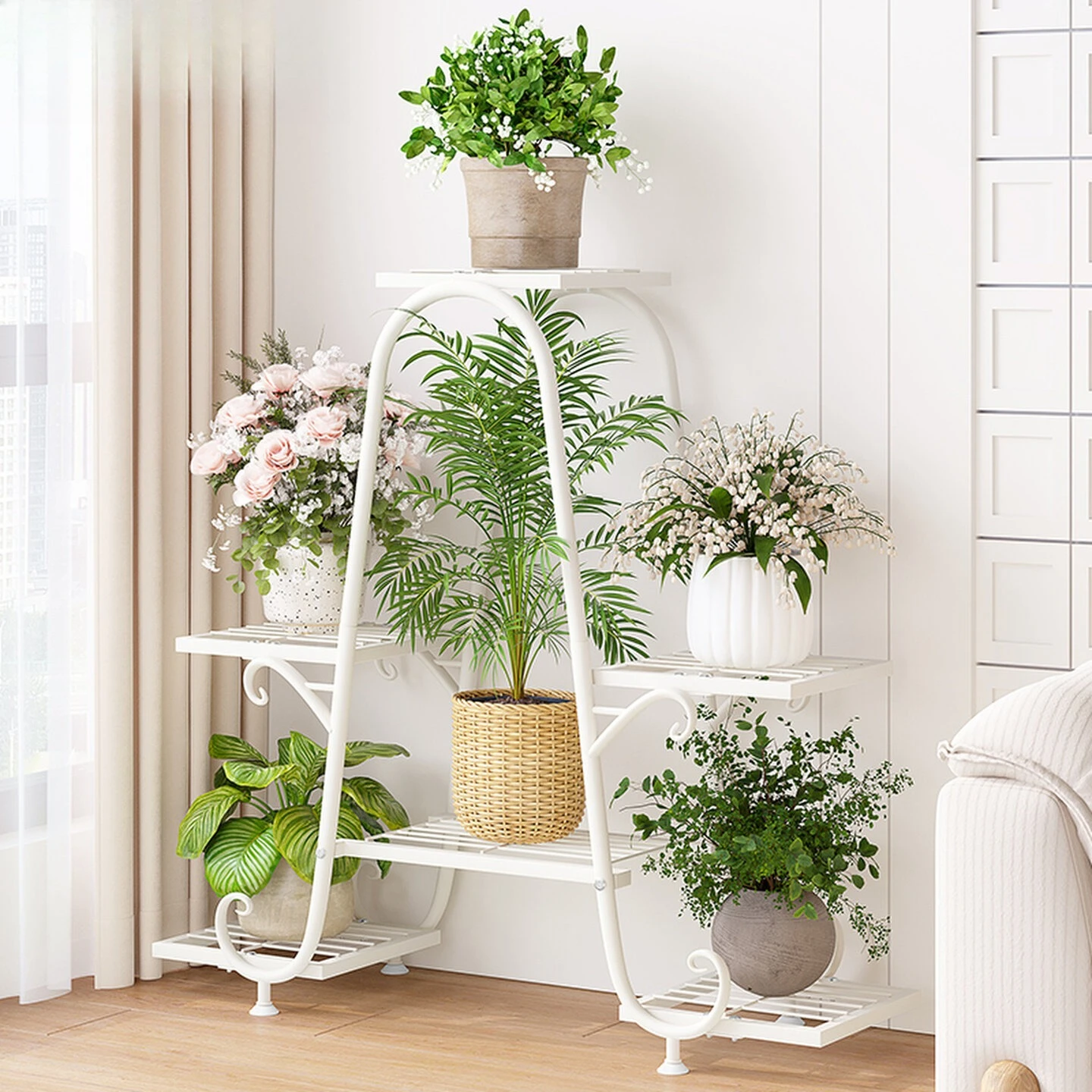 

unique design plant stand backyard planters Balcony Flowerpot display racks metal workmanship полка для цветов Outdoor furniture