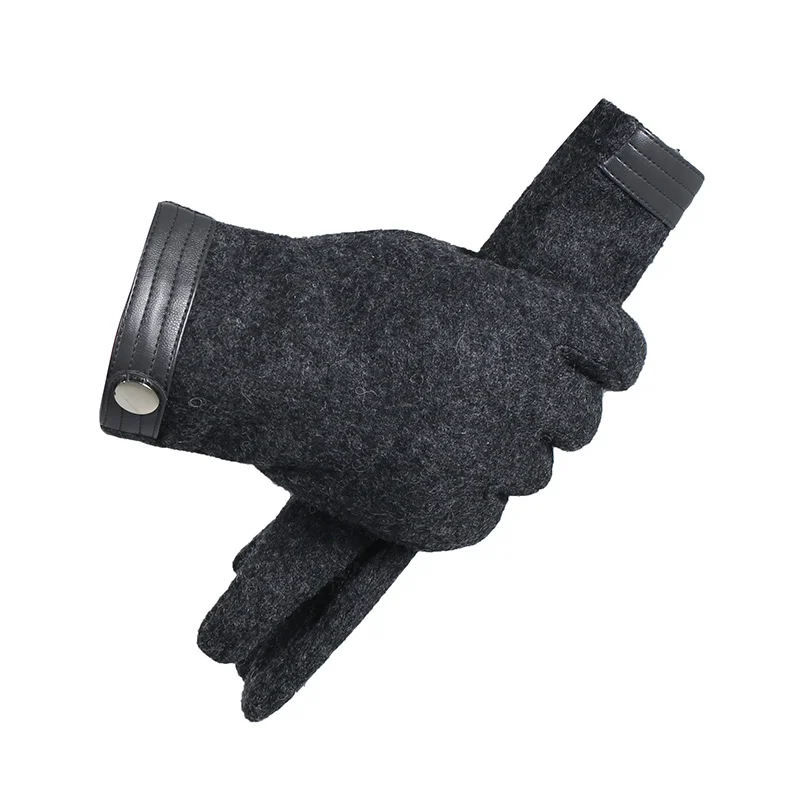 2023 Autumn Winter Warm Gloves Full Finger Wool Thicken Thumb Mittens For Men Women Outdoor Cold-proof Cycling Driving Gloves