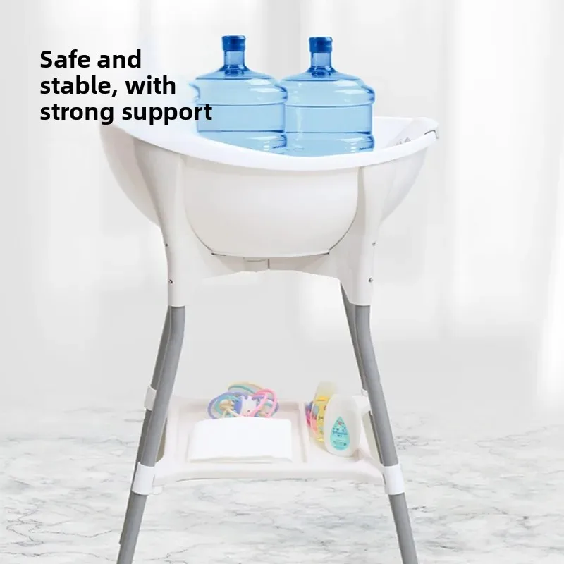 Baby Bathtub Racks, No-Bend Baby Bath Station with Stand - Basin Holder & Drying Rack for Newborns To Toddlers Space Saving