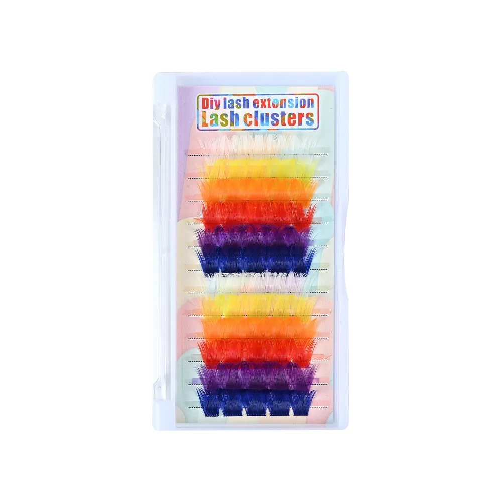 

60pcs Mix Color Wispy Spikes Manga Lashes Curl Soft Individual False Eyelashes Make Up Skin-Friendly DIY Cluster Lashes
