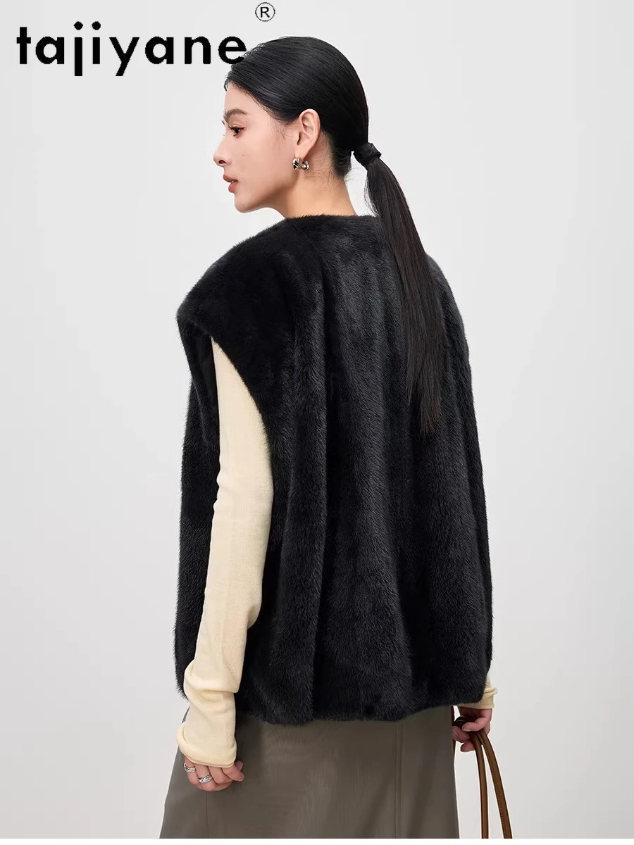 TAJIYANE 100% gilet de fourrure de vison naturel femme luxe sans manches réel manteaux de fourrure de haute qualité hiver femmes vêtements 2025 шуба ж Döncud