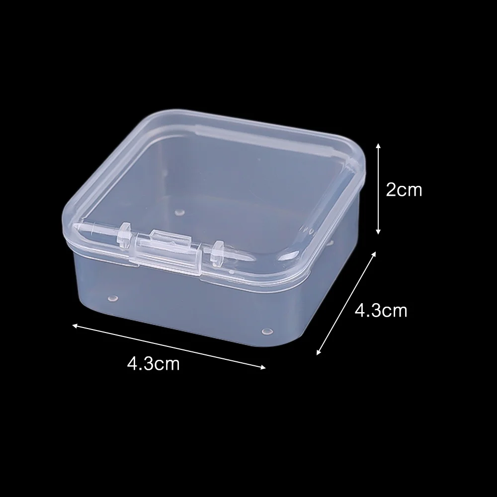 10pcs Square Transparent Storage Small Box Dust-Proof Jewelry Storage Box Transparent Plastic Jewelry Box With Lid 4.3x4.3x2cm