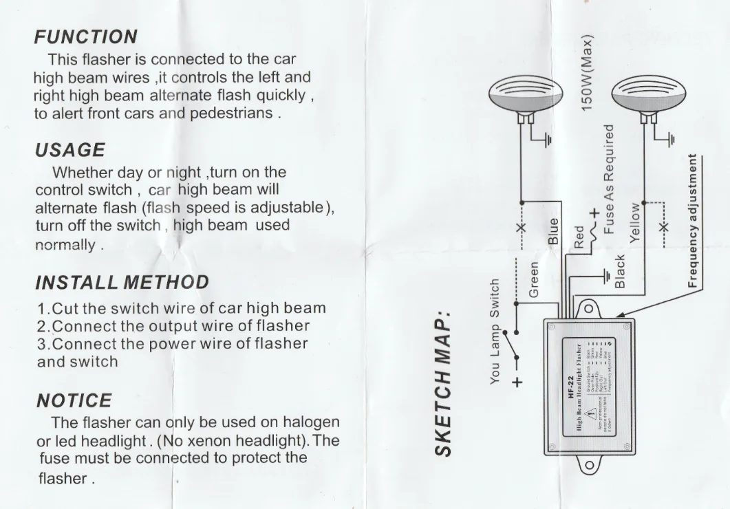 HF22 Auto Led Scheinwerfer Blink, Warnung licht blink alternative blitz arbeit, Strobe Licht Controller