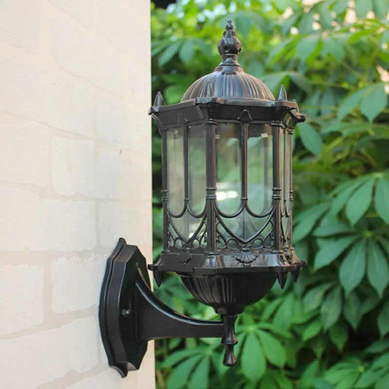 Imagem -02 - Retro Exterior Impermeável Antiferrugem Lâmpada de Parede Garden Gateway Sconce Pátio Corredor Villa Bra Residencial Varanda Luzes E27