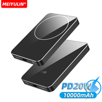 10000mAh Magnetic Wireless Power Bank Portable 5000mAh USB C Fast Charging Glass External Battery for iPhone 16 Samsung Xiaomi