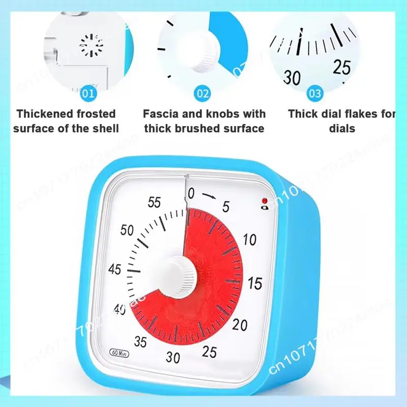 A17Z VT01 60 Minute Visual Timer Silent Countdown Time Manager Drop-Proof Alarm Clock DIY Timer  For Students Learning Tool