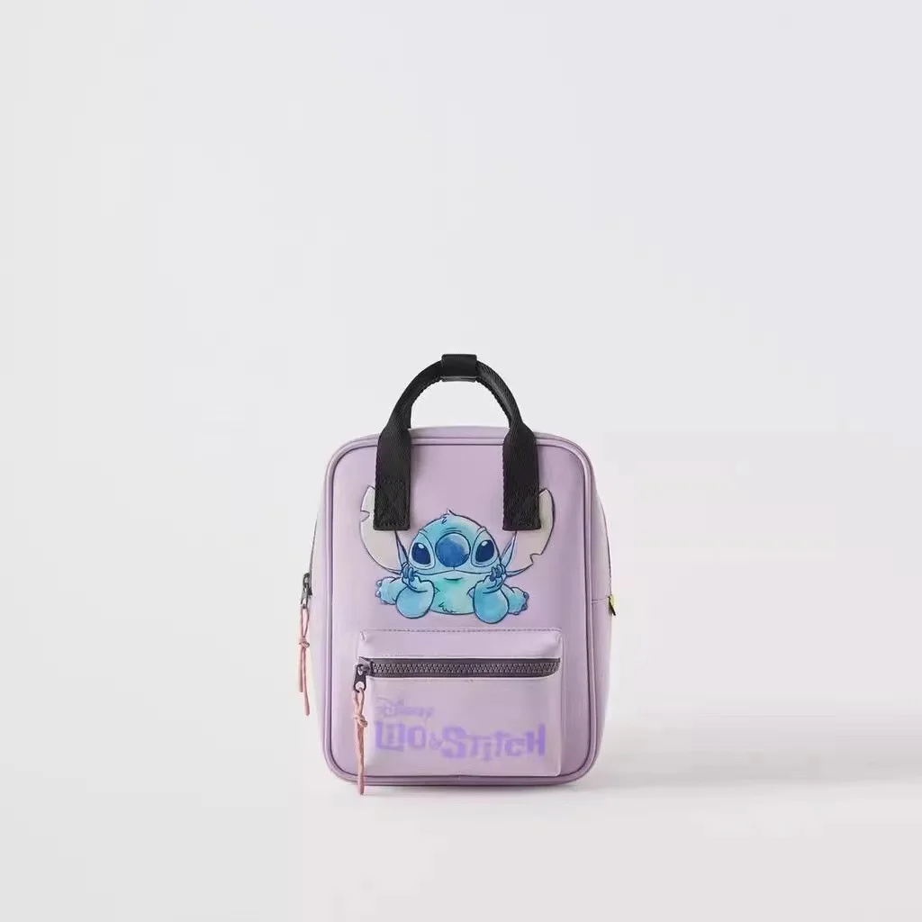 Spring New Purple Printed Backpack Fashion Casual Kindergarten School Bag Children\'s Bag Girl Color Matching Cute Minie Backpack