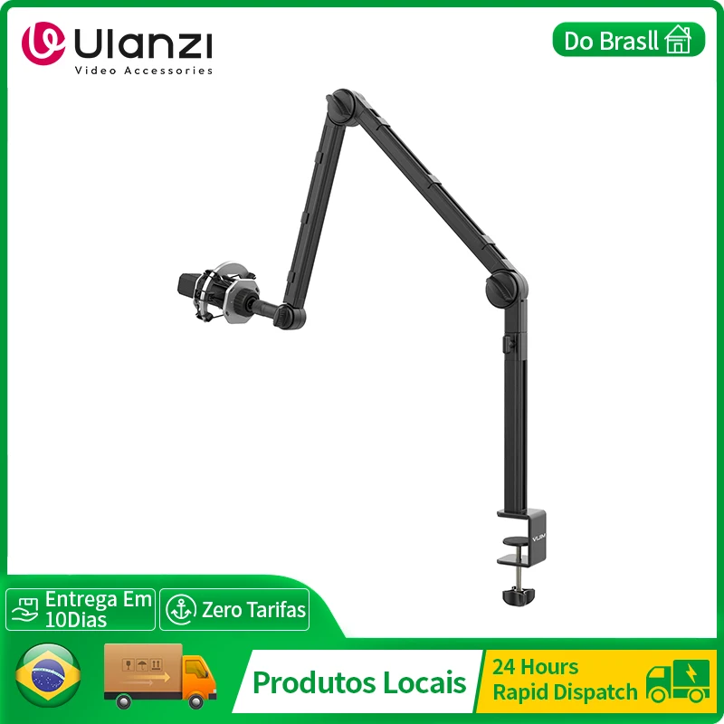 حامل ذراع ميكروفون سطح المكتب VIJIM LS24 ممتد 1/4 بوصة 3/8 بوصة 5/8 بوصة برغي 90 °   دعامة تحوم للهواتف الذكية DSLR GoPro