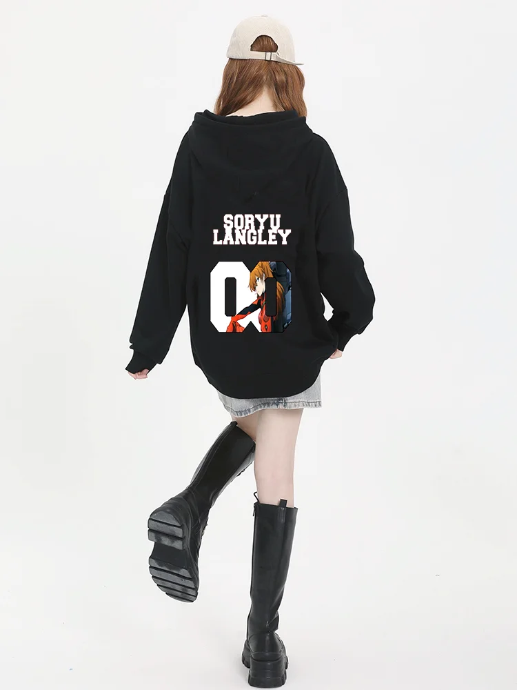 Japanese anime Gundam hoodie EVA-02 men's and women's pullover role-playing clothing autumn and winter street clothing