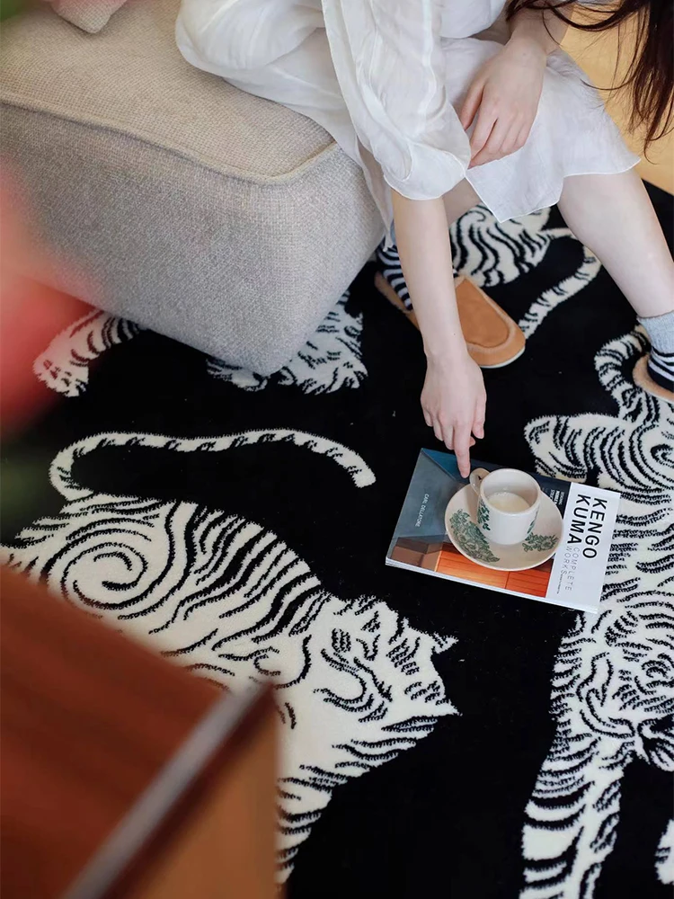 Minimalist Oriental Tiger Carpet Large Area Living Room Decorative Carpets Comfortable Soft Bedroom Rug Balcony Rugs Alfombra IG