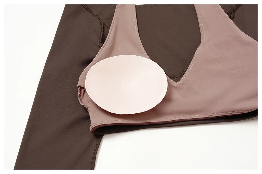 Yoga-Set 2-teilig, Fitnessbekleidung, Trainingsanzug, Lauf-Sportbekleidung, Outfit, hochtailliert, weites Bein, langärmeliges Crop-Top – Detail 32