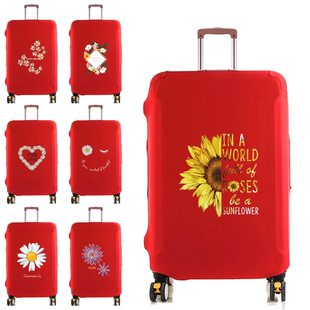 Luggage Cover Protector Elastic Dust  Case Suitcase Dust Cover Fit 18-28 Inch Trolley Baggage Travel Accessories Daisy  Print